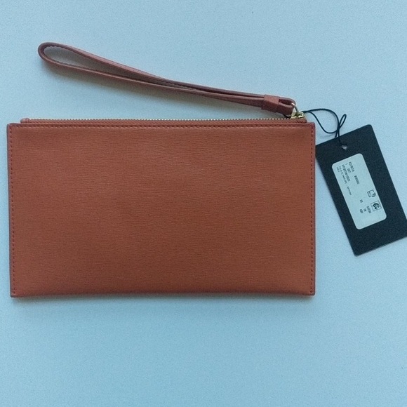 NEW FURLA CLUTCH / Rare Orange / Genuine Leather - Picture 4 of 5